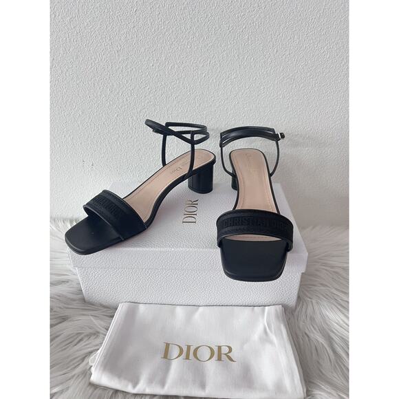 Christian Dior DWAY Logo Heeled Slide J’adior Miss Or C’est Sandal Mule 40 - Picture 4 of 11